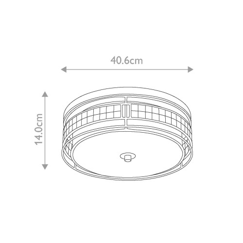 Duży plafon Laguna - 3 źródła światła - Miedź