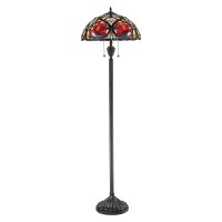 Lampa podłogowa Larissa - 2 źródła światła - Vintage brąz