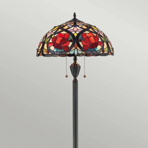 Lampa podłogowa Larissa - 2 źródła światła - Vintage brąz