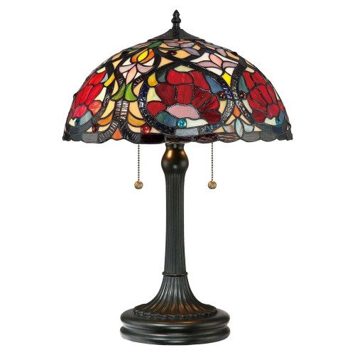 Lampa stołowa Larissa - 2 źródła światła - Vintage brąz