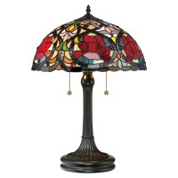 Lampa stołowa Larissa - 2 źródła światła - Vintage brąz