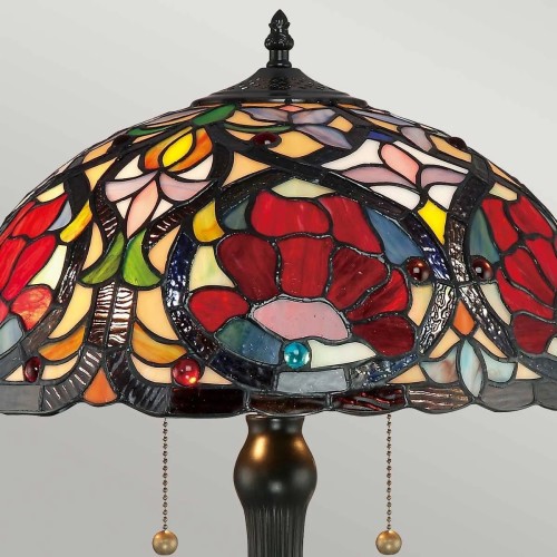 Lampa stołowa Larissa - 2 źródła światła - Vintage brąz