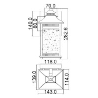 Mała latarnia naścienna Livingston - 1 źródło światła - Imperialny brąz