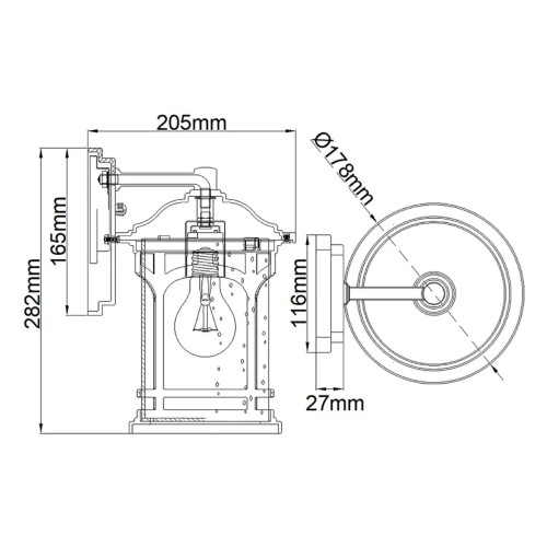 Mała latarnia naścienna Marblehead - 1 źródło światła - Biały