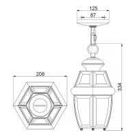 Średnia latarnia wisząca Newbury - 1 źródło światła - Lakierowany polerowany mosiądz