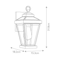 Mała latarnia naścienna Ravine - 1 źródło światła - Ciemnobrązowy