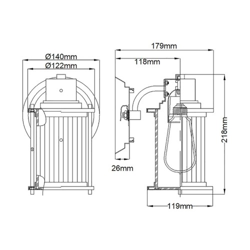 Kinkiet Riggs - 1 źródło światła - Postarzany mosiądz