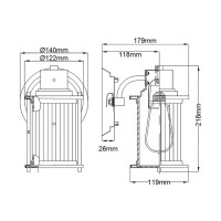 Kinkiet Riggs - 1 źródło światła - Postarzany mosiądz