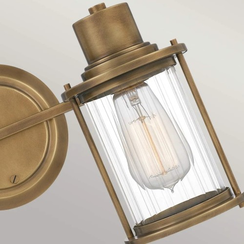 Kinkiet Riggs - 2 źródła światła - Postarzany mosiądz