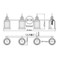 Kinkiet Swell - 4 źródła światła - Polerowany chrom