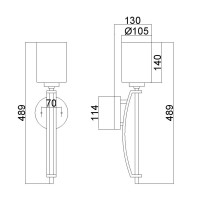 Duży kinkiet Taylor - 1 źródło światła - Polerowany chrom
