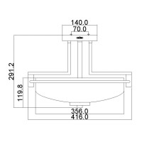 Półplafon Taylor - 3 źródła światła - Polerowany chrom