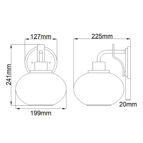 Kinkiet Trilogy - 1 źródło światła - Szczotkowany nikiel