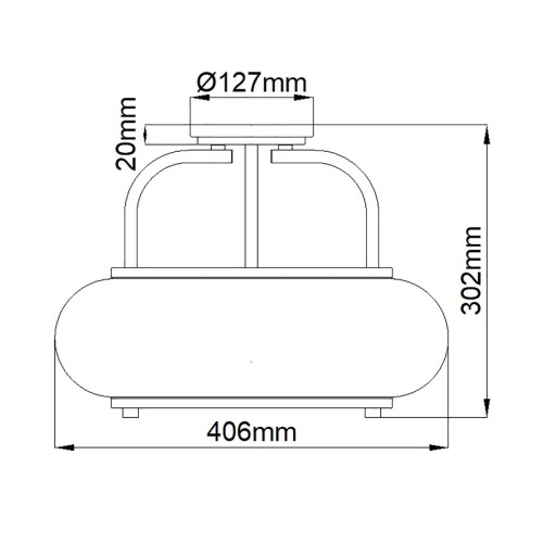 Średni półplafon Trilogy - 3 źródła światła - Postarzany brąz