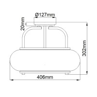 Średni półplafon Trilogy - 3 źródła światła - Postarzany brąz