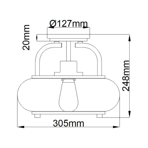 Półplafon Trilogy - 1 źródło światła - Szczotkowany nikiel