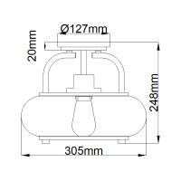 Półplafon Trilogy - 1 źródło światła - Szczotkowany nikiel