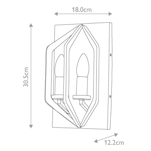 Kinkiet Vanguard - 2 źródła światła - Postarzana czerń