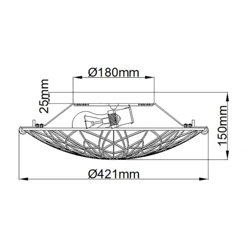 Półplafon Victory - 2 źródła światła - Ciemnobrązowy