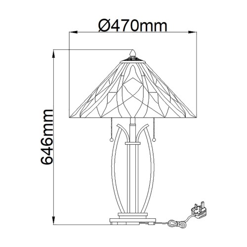 Lampa stołowa Victory - 2 źródła światła - Ciemnobrązowy