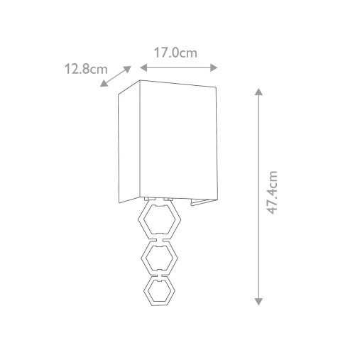 Mały kinkiet Ria - 1 źródło światła - Postarzany mosiądz