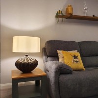 Lampa stołowa Rib Pumpkin - 1 źródło światła - Brązowy