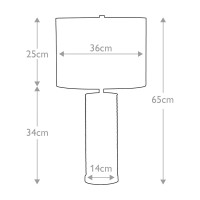 Lampa stołowa Ripple - 1 źródło światła - Biały - Biały abażur