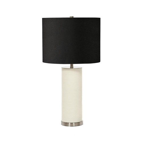 Lampa stołowa Ripple - 1 źródło światła - Biały - Czarny abażur