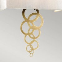 Duży kinkiet Rosa - 2 źródła światła - Postarzany mosiądz