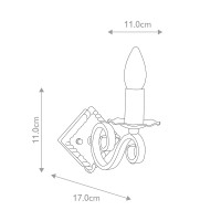 Kinkiet Rectory - 1 źródło światła - Czarny - Wersja A