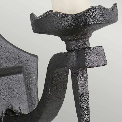 Kinkiet Rectory - 1 źródło światła - Czarny - Wersja B