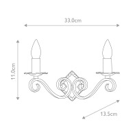 Kinkiet Rectory - 2 źródła światła - Czarny - Wersja A