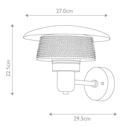 Latarnia naścienna Saturne - 1 źródło światła - Szary