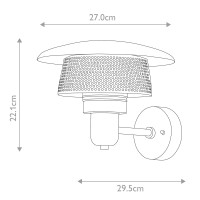 Latarnia naścienna Saturne - 1 źródło światła - Szary