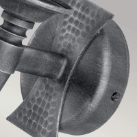 Kinkiet Saxon - 1 źródło światła - Czarny, srebrna patyna