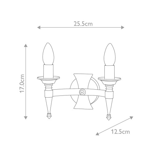 Kinkiet Saxon - 2 źródła światła - Czarny