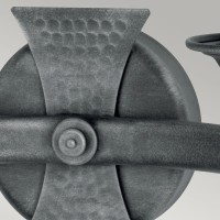 Kinkiet Saxon - 2 źródła światła - Czarny, srebrna patyna