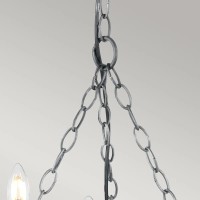 Żyrandol Saxon - 5 źródeł światła - Czarny, srebrna patyna