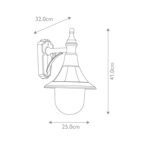 Latarnia naścienna Shannon - 1 źródło światła - Czarny