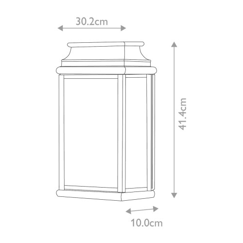 Duża latarnia naścienna St Martins - 2 źródła światła - Postarzany mosiądz