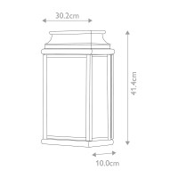 Duża latarnia naścienna St Martins - 2 źródła światła - Postarzany mosiądz