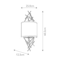 Kinkiet Taiko - 2 źródła światła - Postarzany brąz