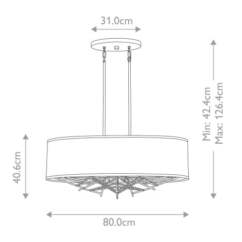 Lampa wyspowa Taiko - 5 źródeł światła - Postarzany brąz