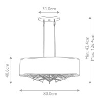 Lampa wyspowa Taiko - 5 źródeł światła - Postarzany brąz