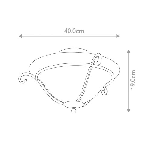 Plafon Torchiere - 1 źródło światła - Czarny