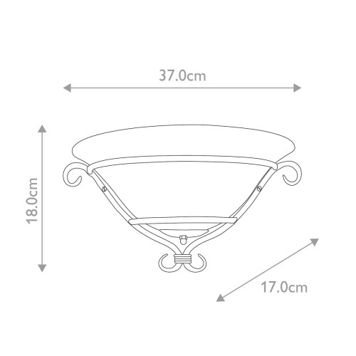 Kinkiet Torchiere - 1 źródło światła - Czarny
