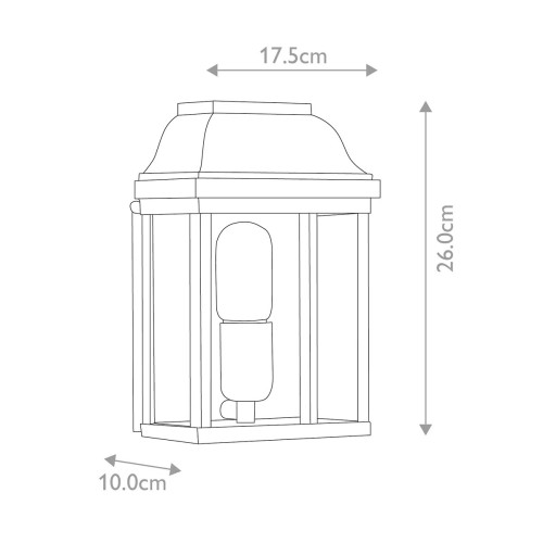 Latarnia naścienna Victoria - 1 źródło światła - Grynszpan