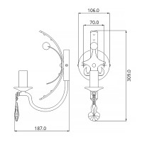 Kinkiet Windsor - 1 źródło światła - Złota patyna