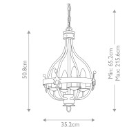 Lampa wisząca Windsor - 4 źródła światła - Grafitowy