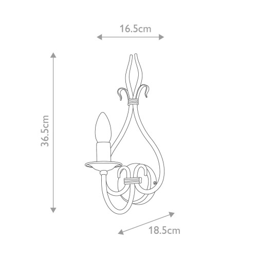Kinkiet Windermere - 1 źródło światła - Rdzawy, złoty